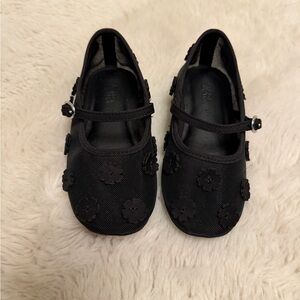 Zara Black mesh and Floral detail Kids Shoes